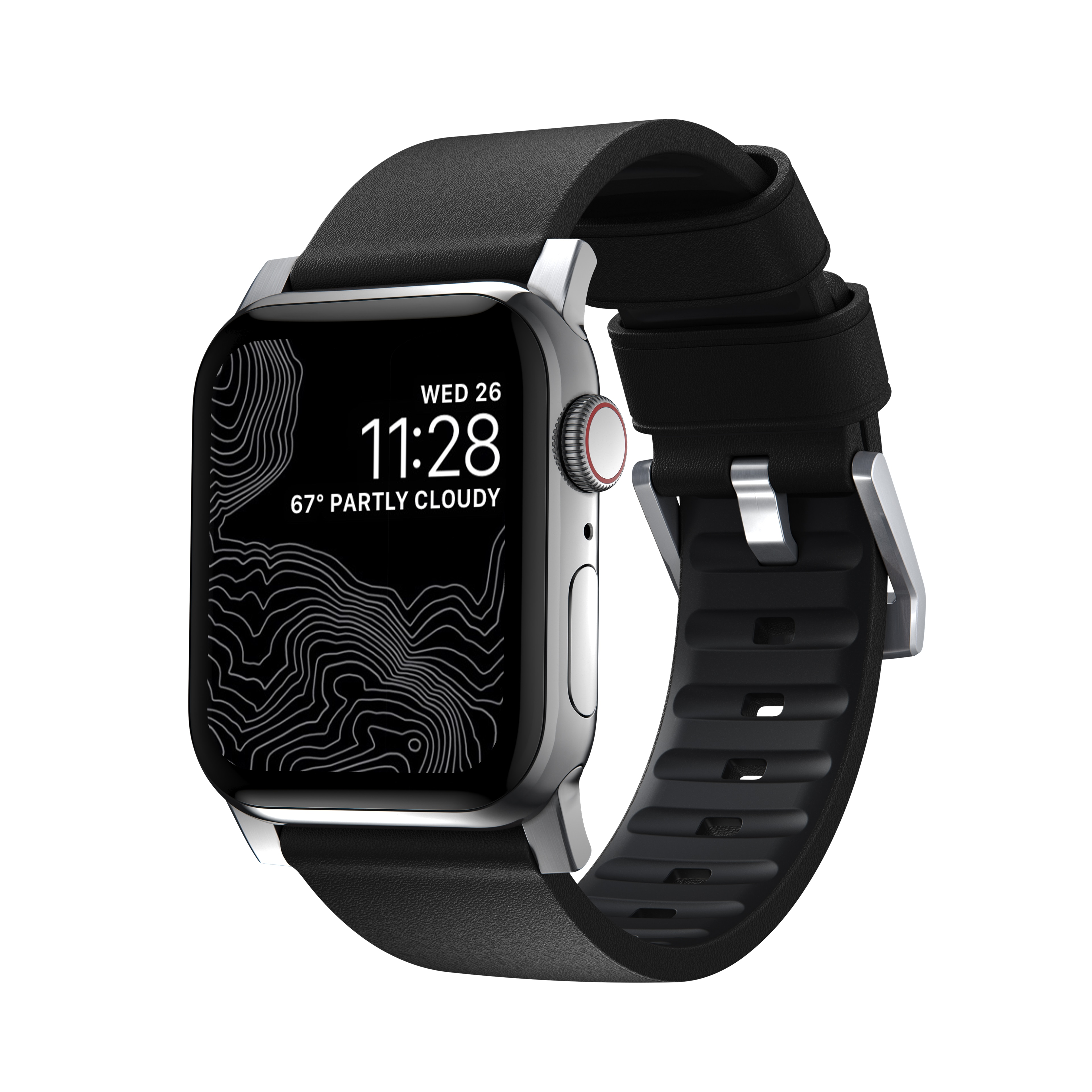 Active Band Pro Apple Watch SE 44mm Black (Silver Hardware)