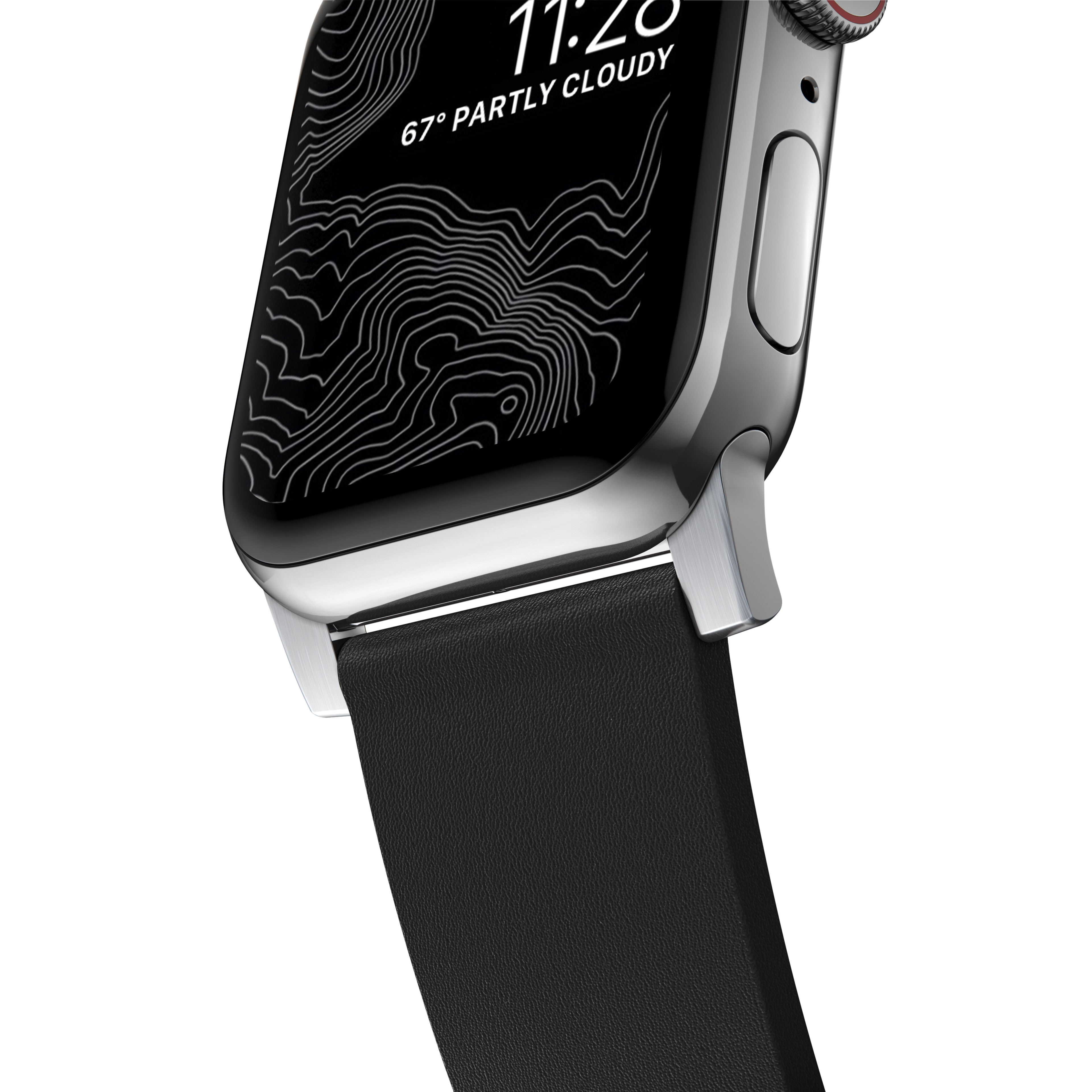 Active Band Pro Apple Watch 45mm Series 9 Black (Silver Hardware)