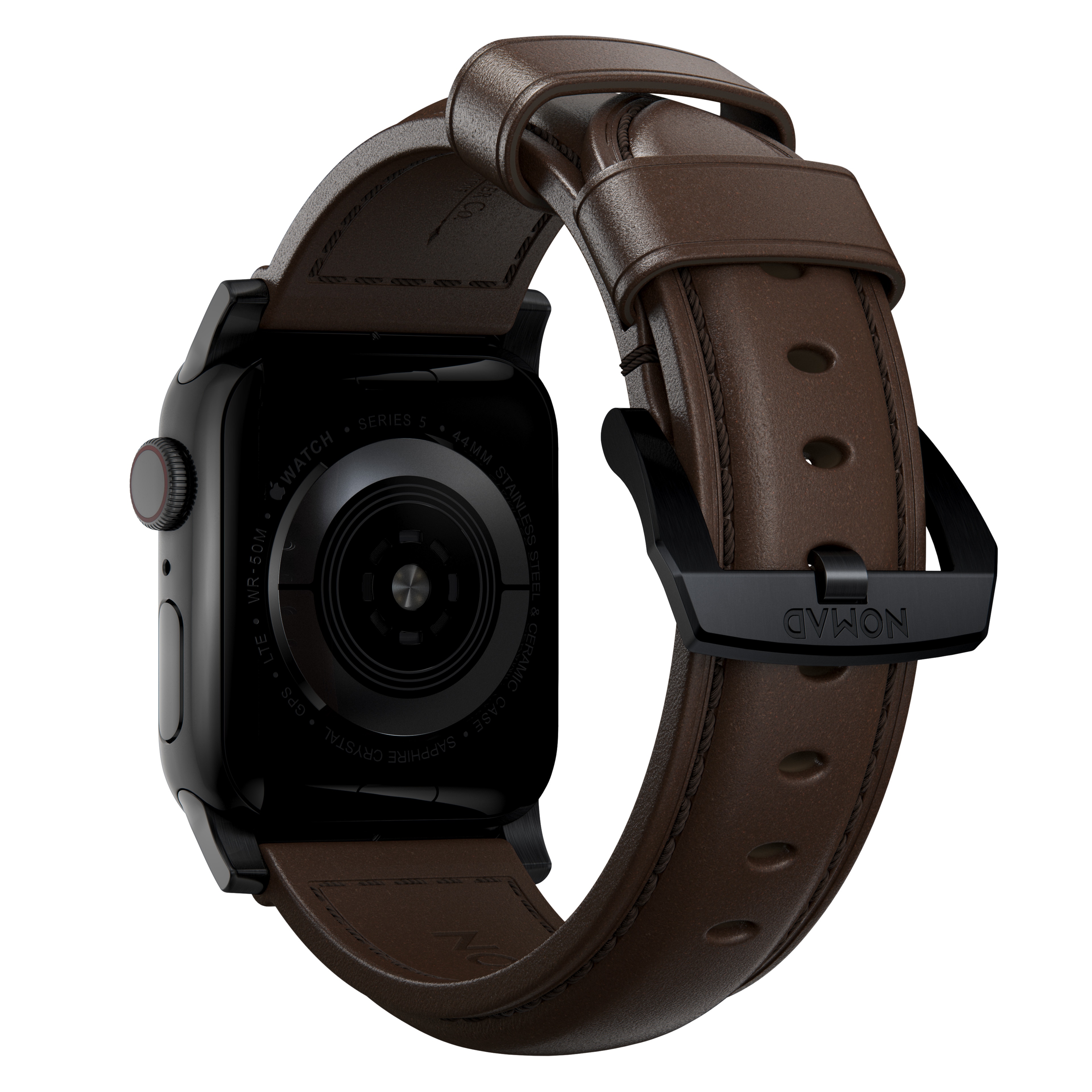 Traditional Band Apple Watch Ultra 2 49mm Rustic Brown (Black Hardware)
