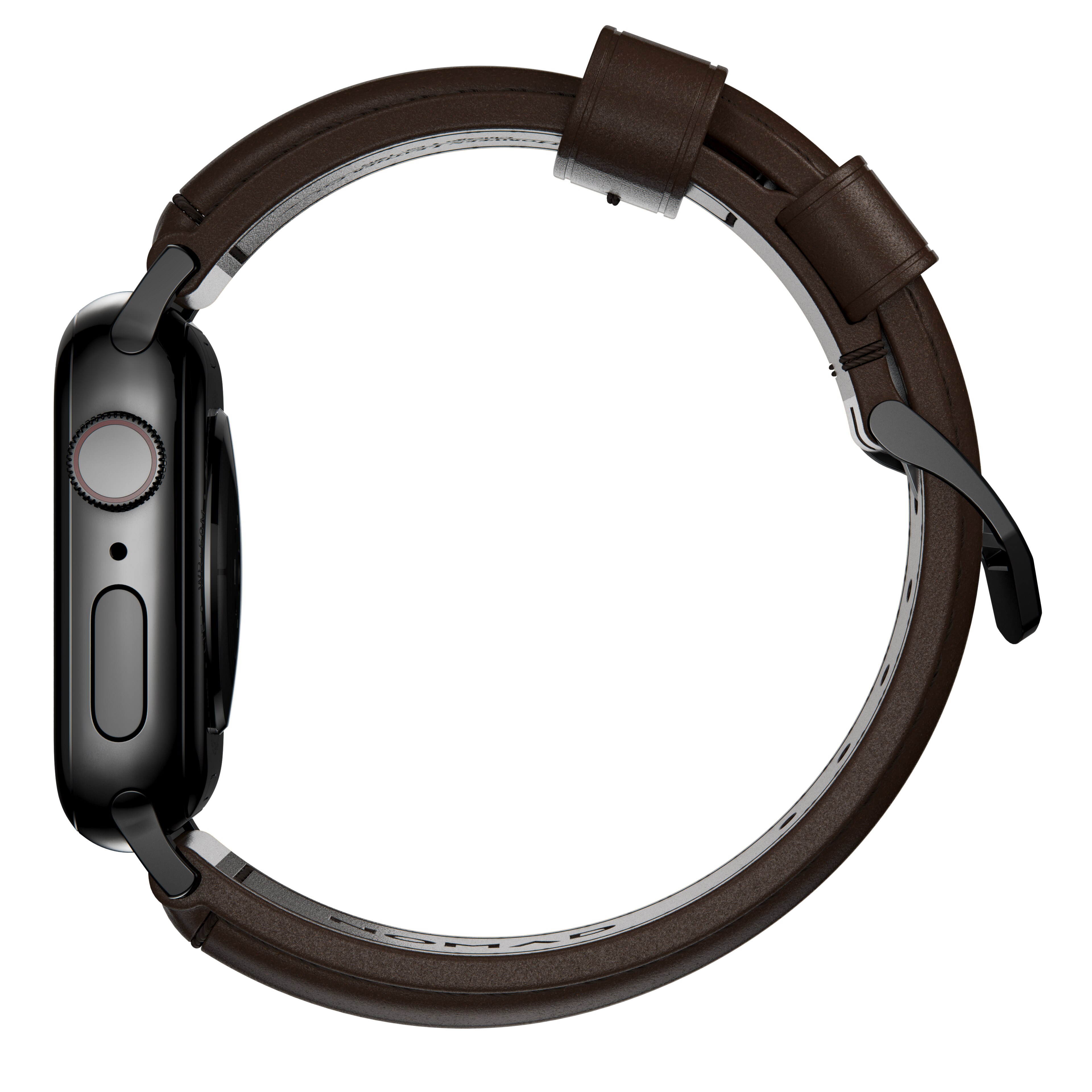 Traditional Band Apple Watch 45mm Series 8 Rustic Brown (Black Hardware)