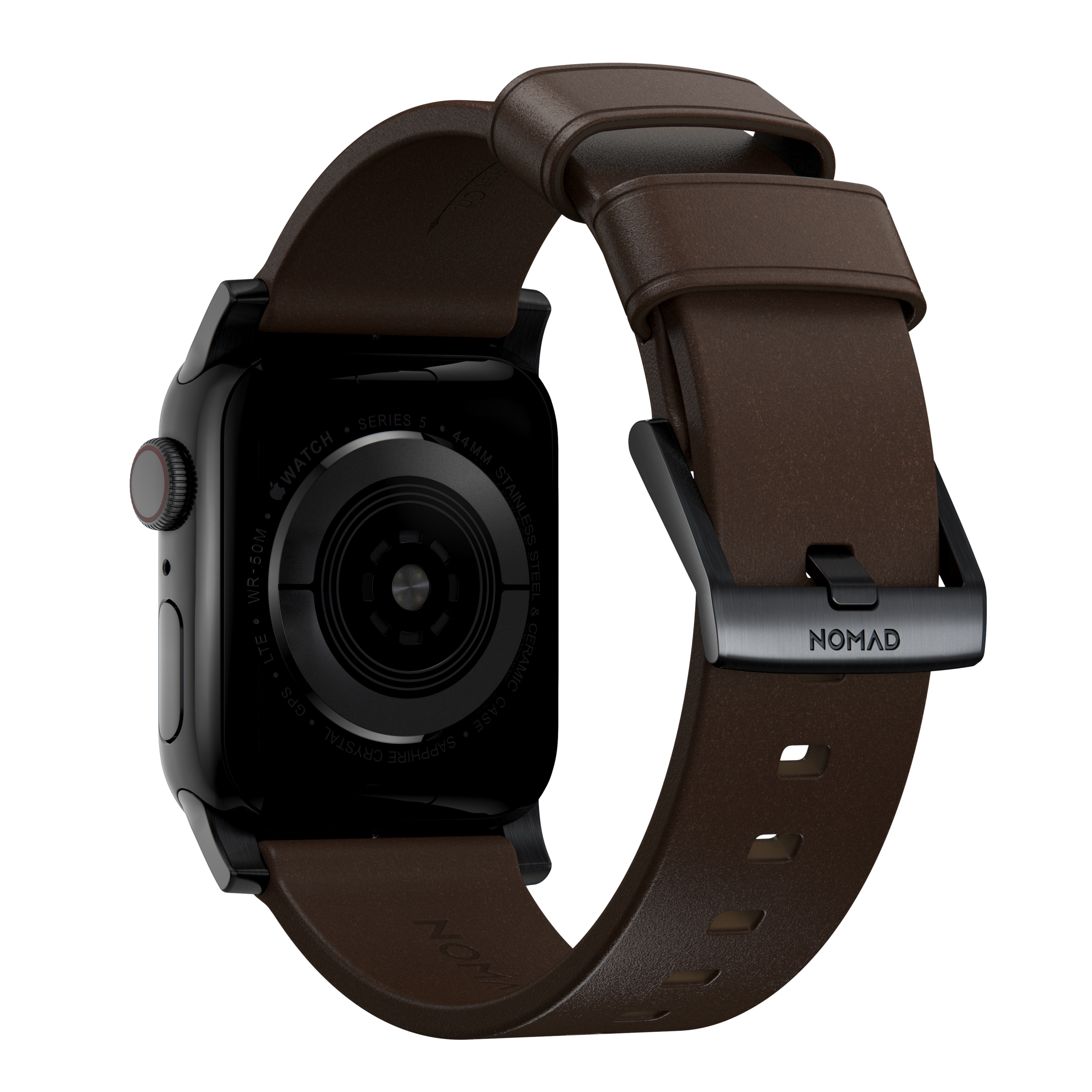 Apple Watch 38mm Modern Band Horween Leather Rustic Brown (Black Hardware)