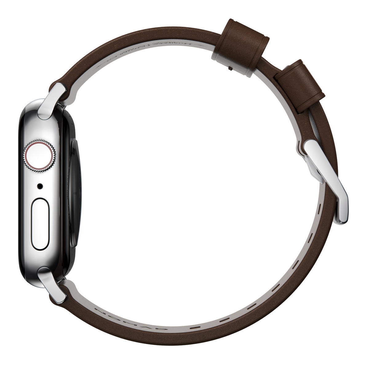 Apple Watch 42mm Modern Band Horween Leather Rustic Brown (Silver Hardware)