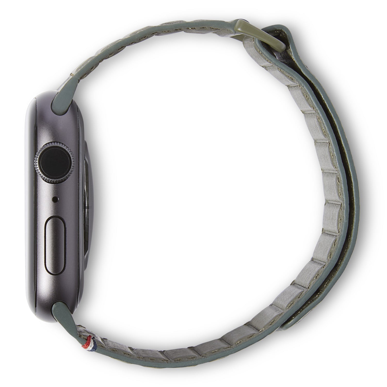 Leather Magnetic Traction Strap Apple Watch 45mm Series 7 Olive