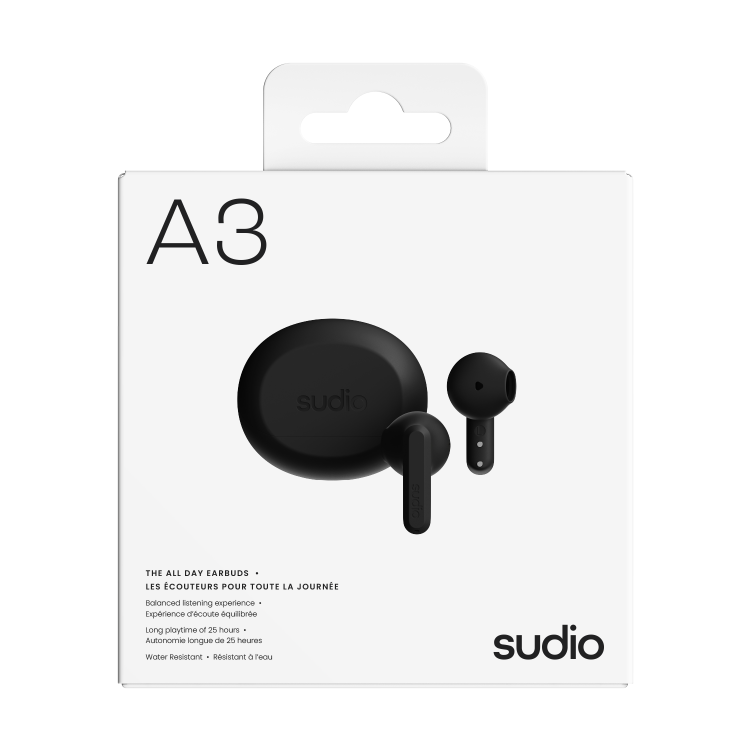 A3 Trådløse In-ear Hodetelefoner Svart