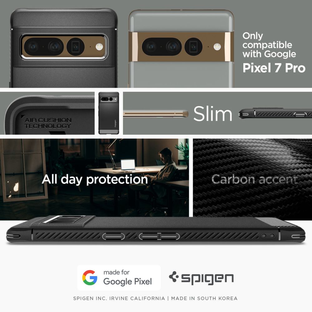 Google Pixel 7 Pro Case Rugged Armor Black