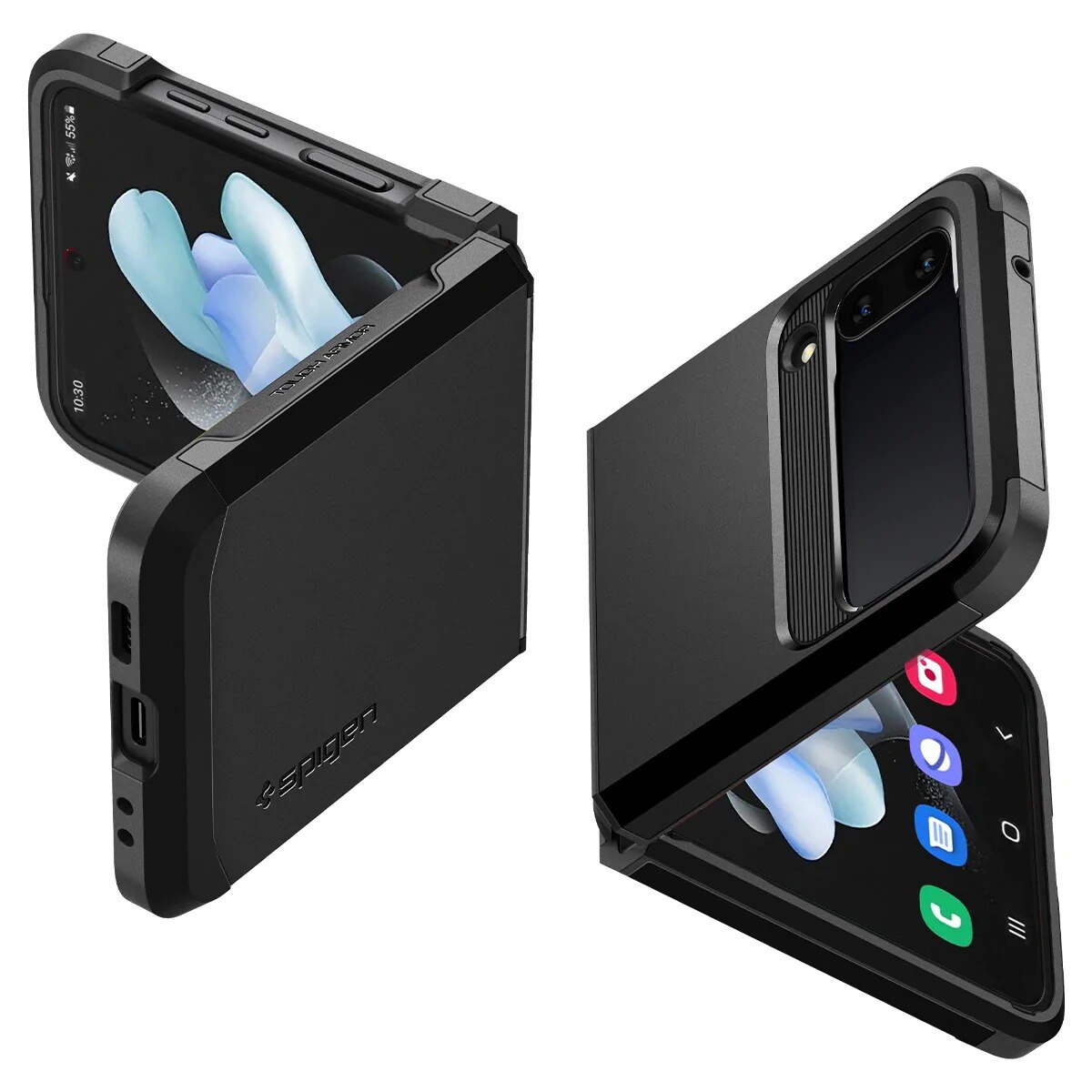 Galaxy Z Flip 4 Case Tough Armor Black