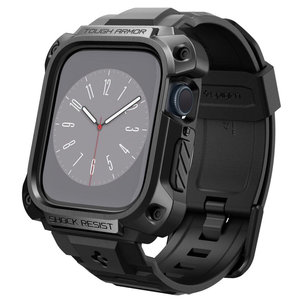 Apple Watch 45mm Series 7 Case Tough Armor Pro Metal Black