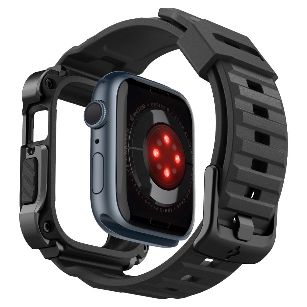 Apple Watch 45mm Series 7 Case Tough Armor Pro Metal Black