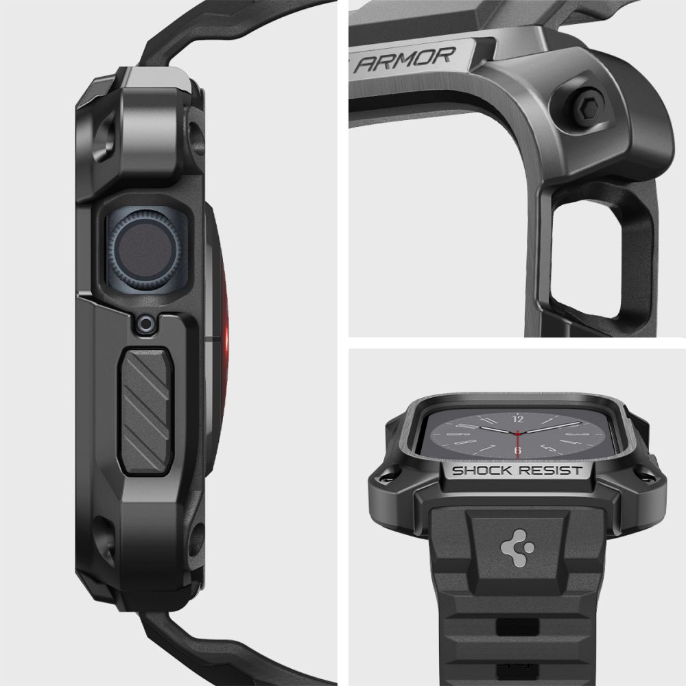 Apple Watch 45mm Series 7 Case Tough Armor Pro Metal Black