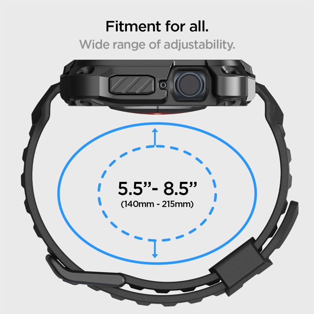 Apple Watch 45mm Series 7 Case Tough Armor Pro Metal Black