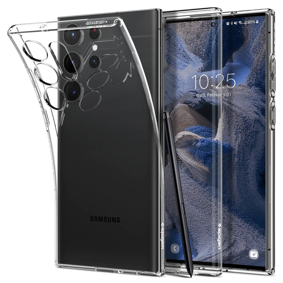 Samsung Galaxy S23 Ultra Sett Deksel Liquid Crystal, Skjermbeskytter og Linsebeskyttelse