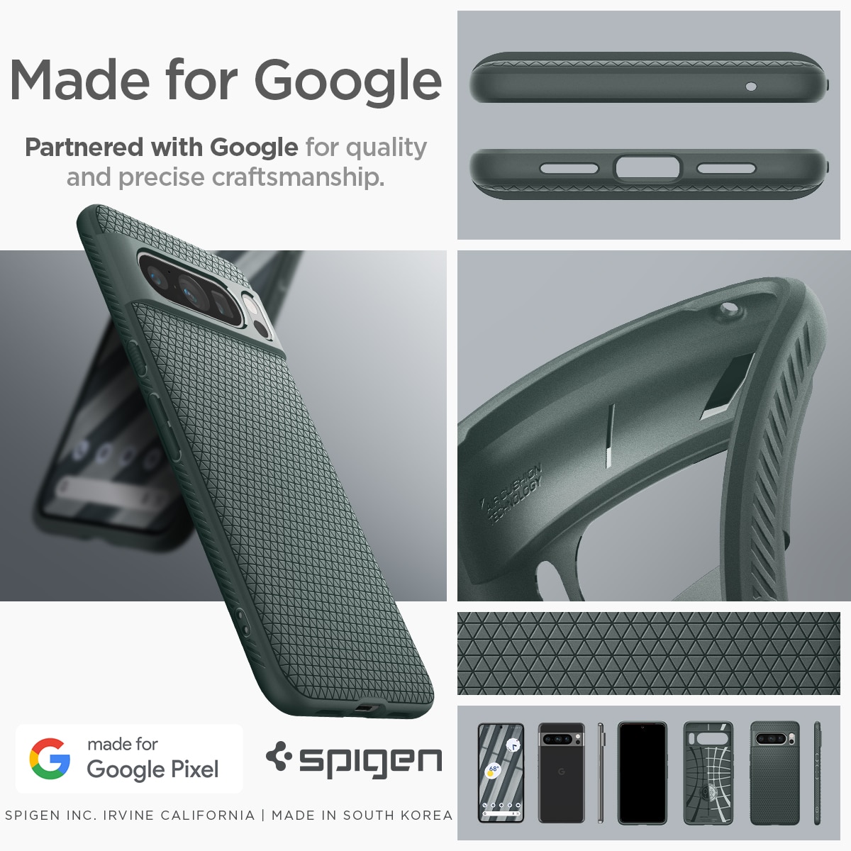 Google Pixel 8 Pro Case Liquid Air Abyss Green