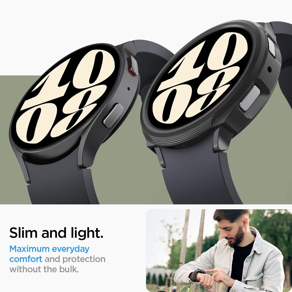Samsung Galaxy Watch 6 44mm Deksel Liquid Air svart