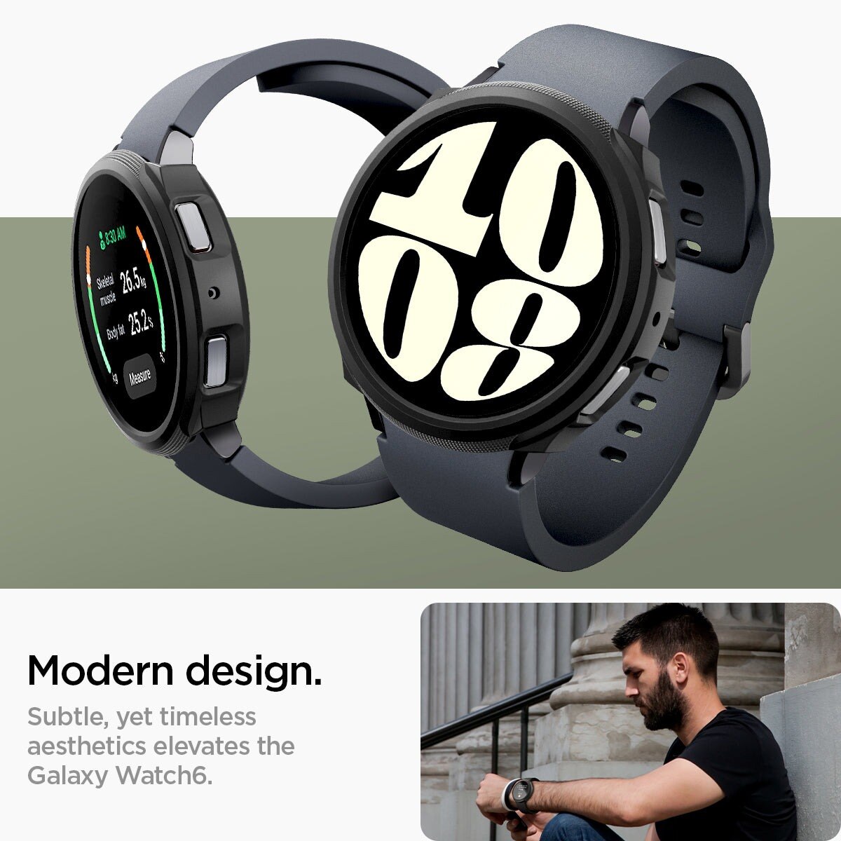 Samsung Galaxy Watch 6 44mm Deksel Liquid Air svart