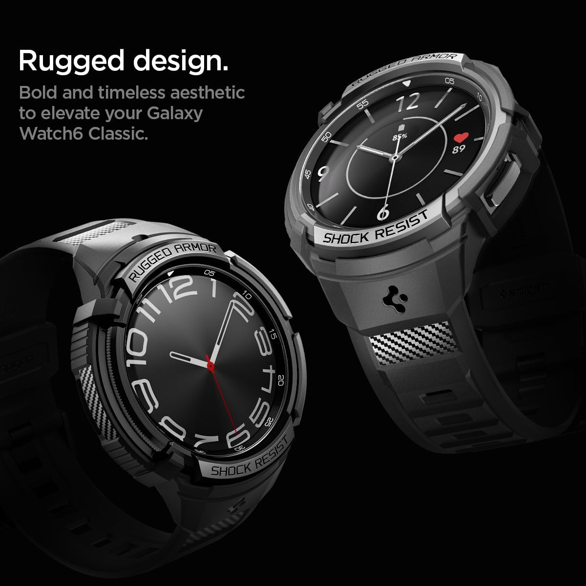 Samsung Galaxy Watch 6 Classic 43mm Case Rugged Armor Pro svart