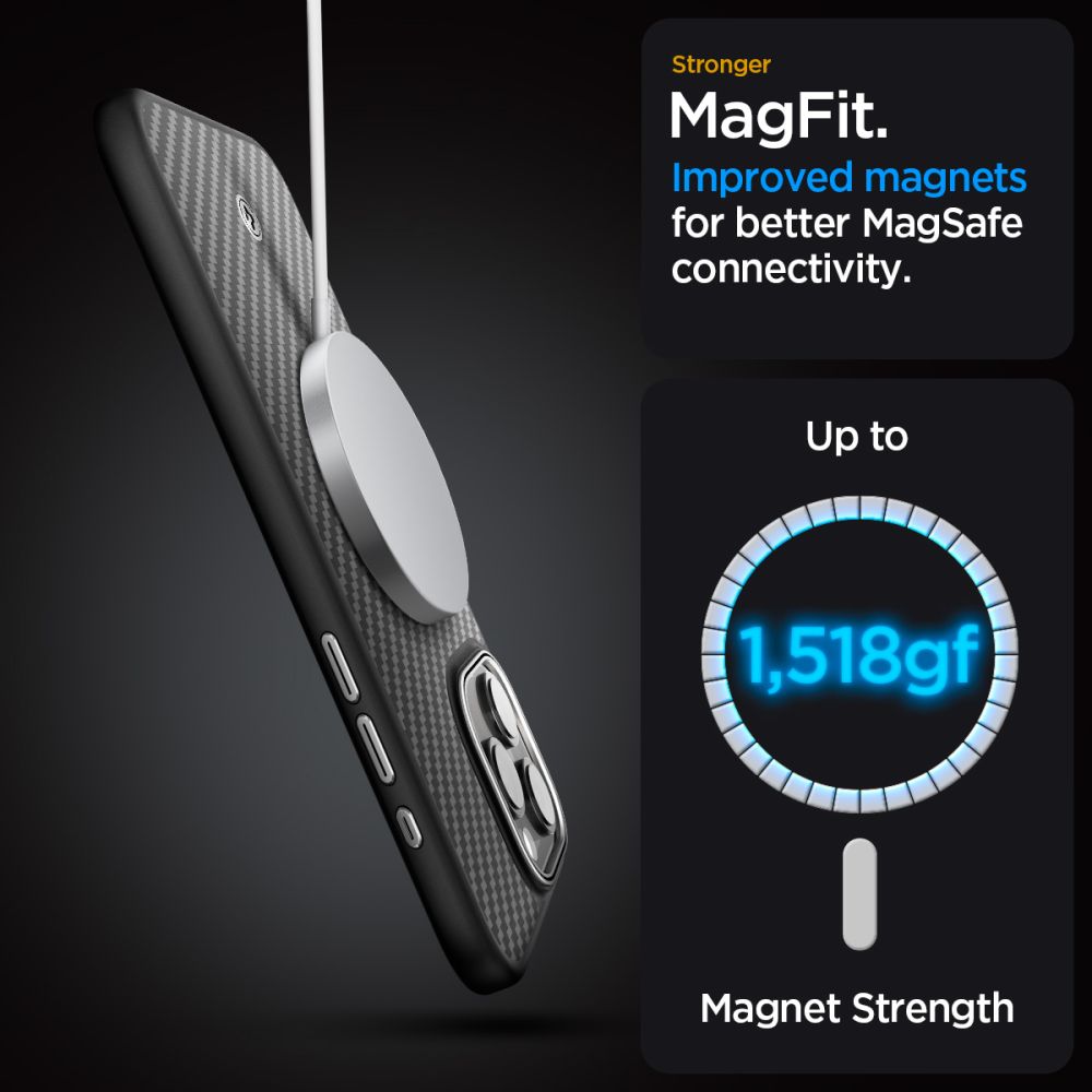 iPhone 15 Pro Deksel Enzo Aramid MagSafe Black