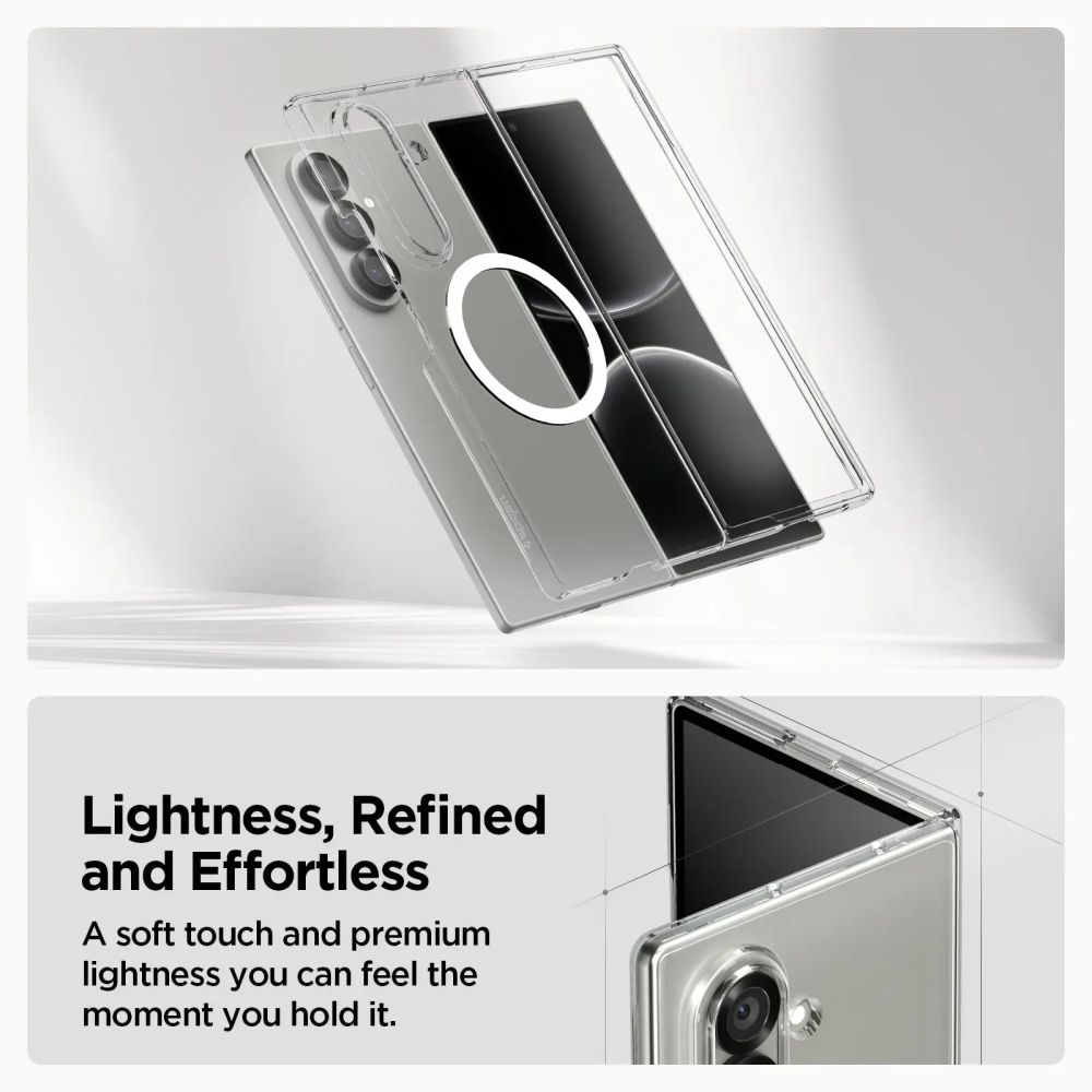 Samsung Galaxy Z Fold 7 Case AirSkin MagSafe Clear White