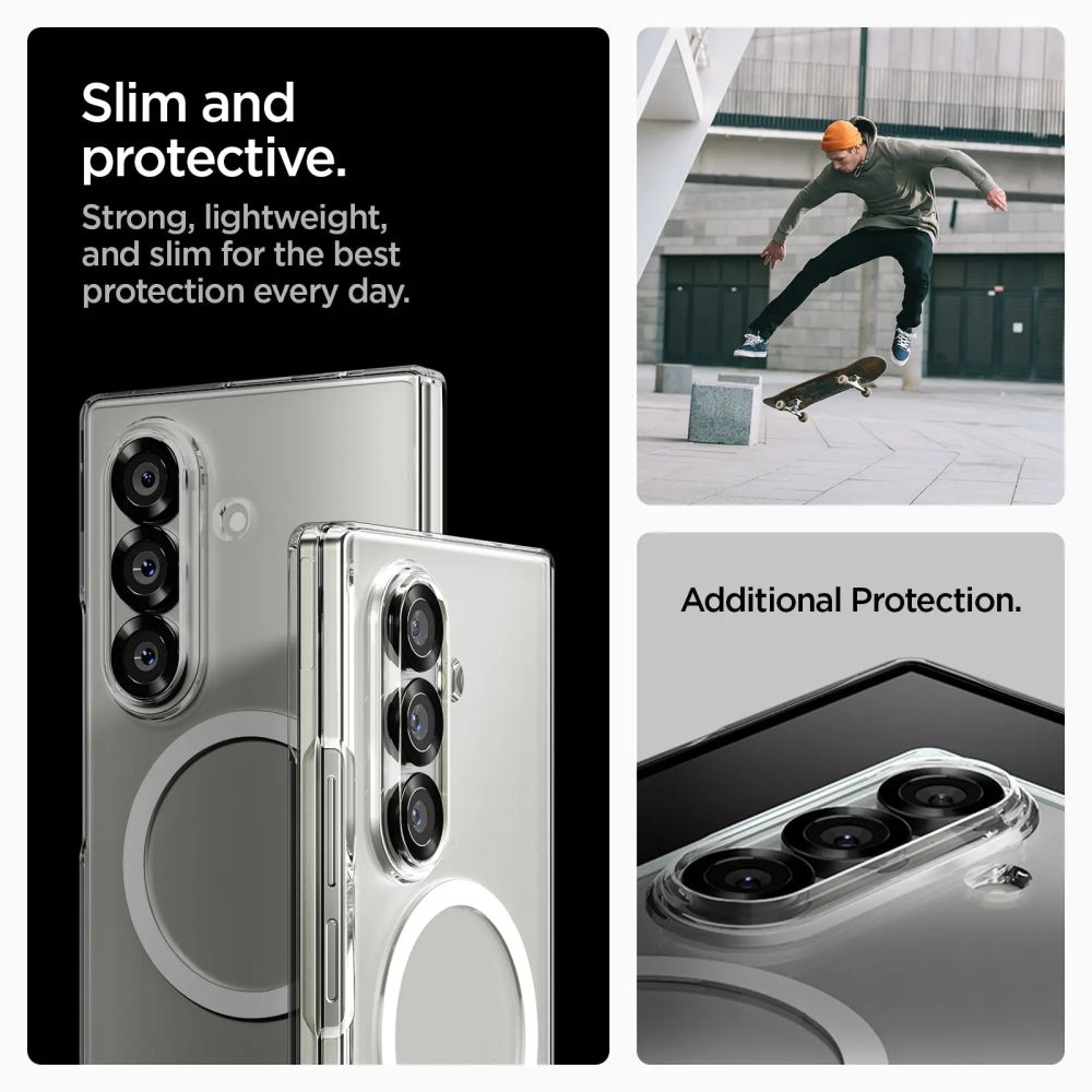 Samsung Galaxy Z Fold 7 Case AirSkin MagSafe Clear White