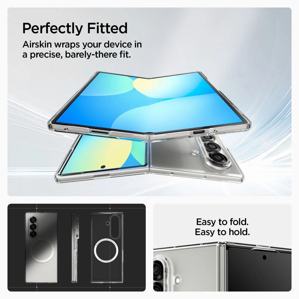 Samsung Galaxy Z Fold 7 Case AirSkin MagSafe Clear White