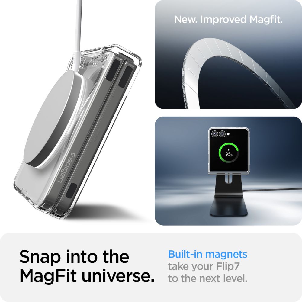 Samsung Galaxy Z Flip 7 Case AirSkin MagSafe Clear White