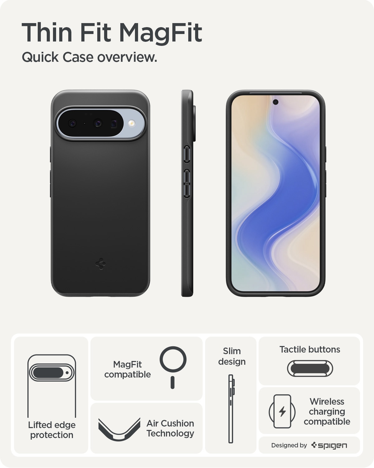 Google Pixel 10 Case Thin Fit MagSafe Black