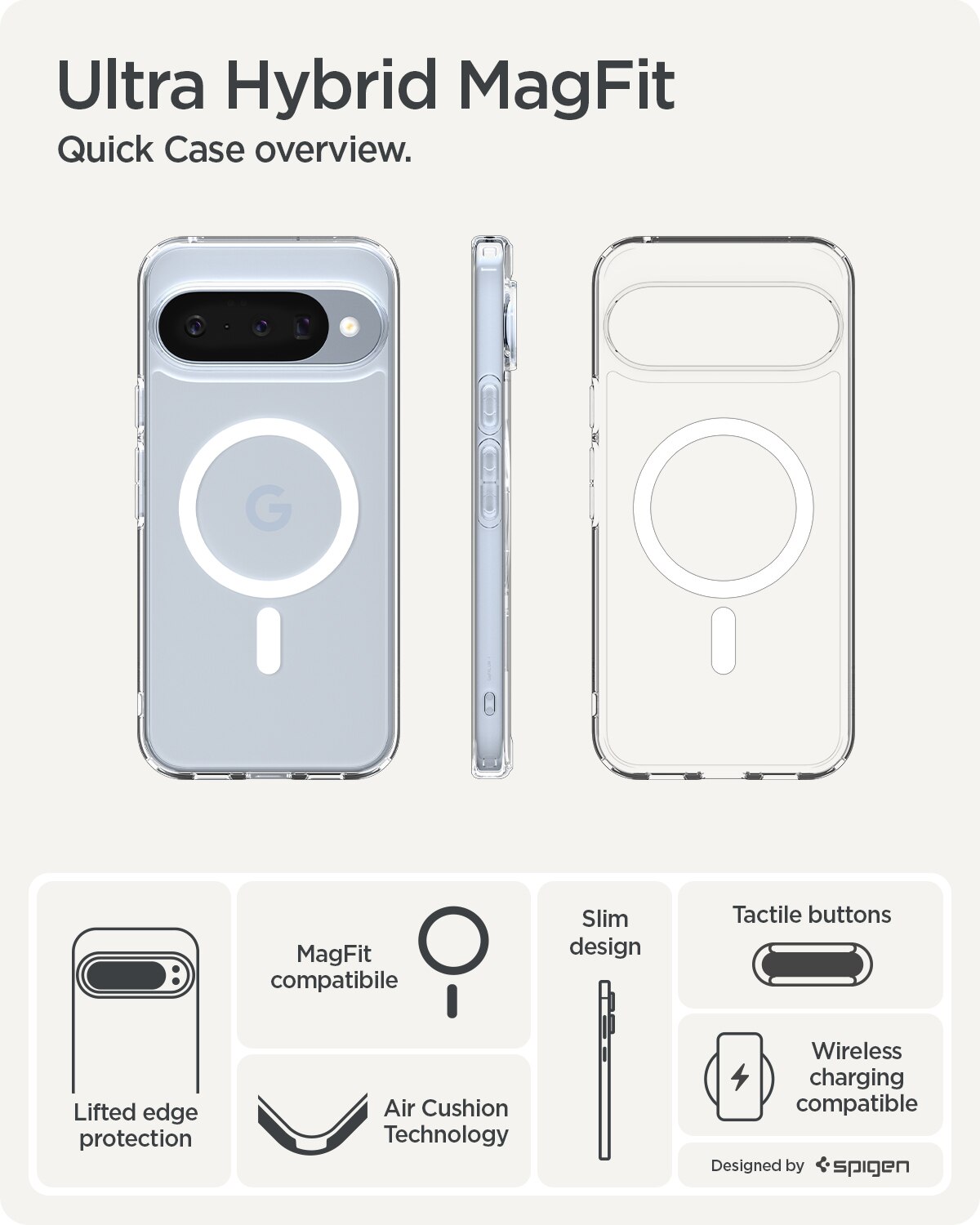 Case Ultra Hybrid MagSafe Google Pixel 10 Clear White