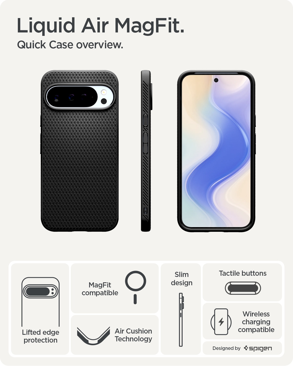 Google Pixel 10 Pro XL Case Liquid Air MagSafe Matte Black