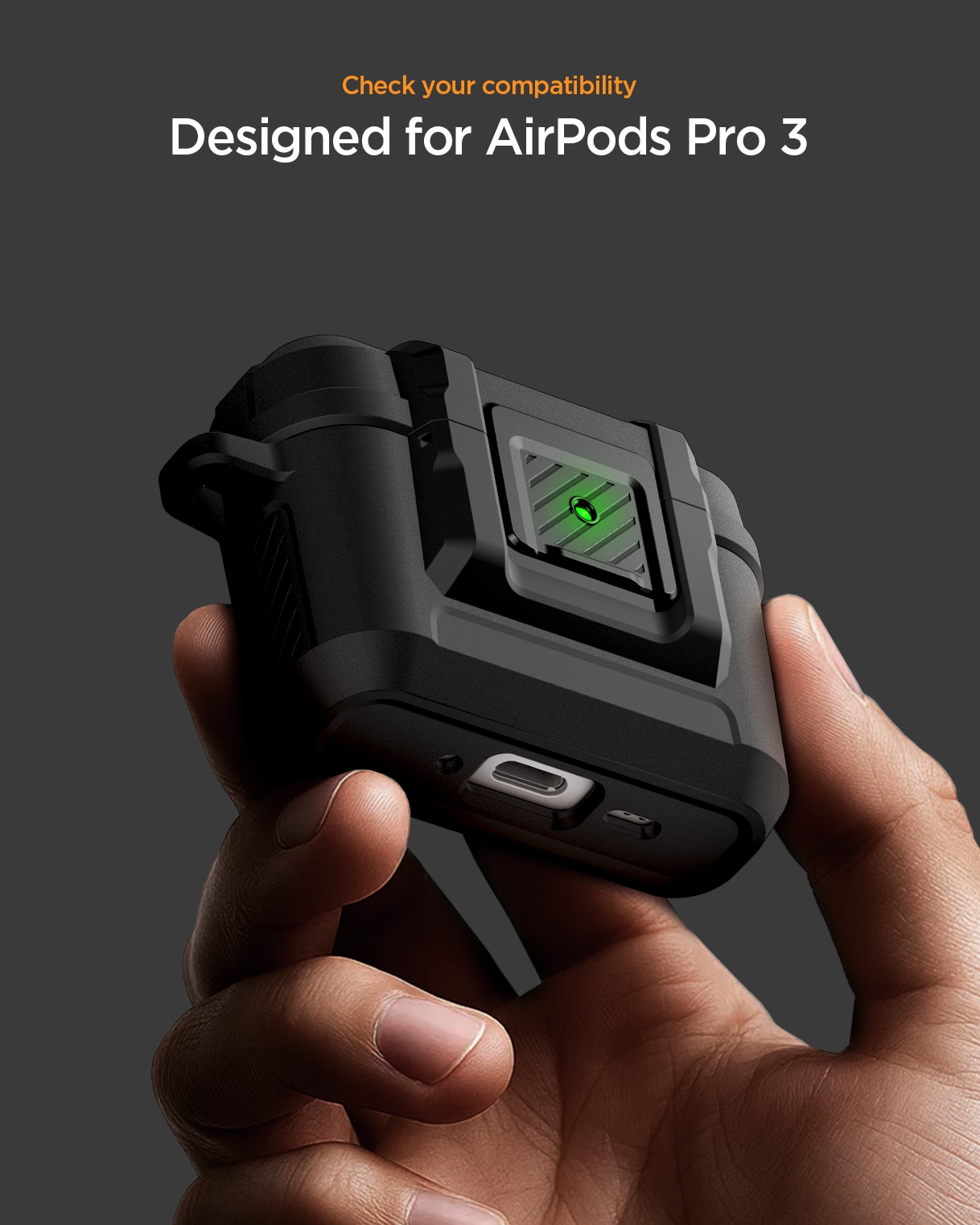 Lock Fit Deksel  Apple AirPods Pro 3 Matte Black