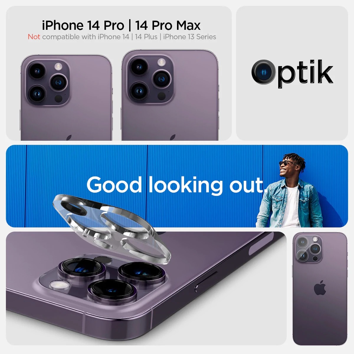 iPhone 14 Pro Max Optik Lens Protector Crystal Clear (2-pack)