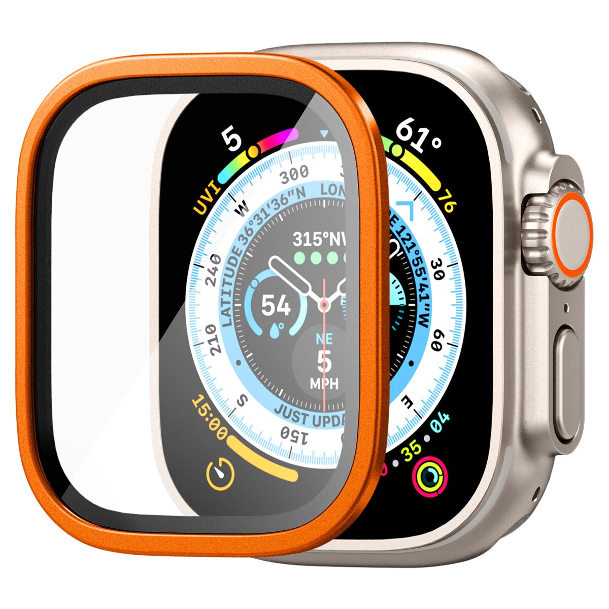 Apple Watch Ultra 2 49mm Screen Protector Glas.tR Slim Pro oransje