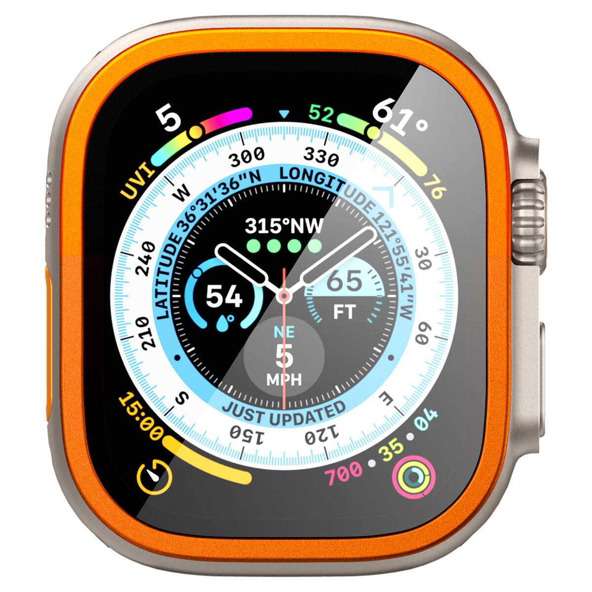 Apple Watch Ultra 2 49mm Screen Protector Glas.tR Slim Pro oransje
