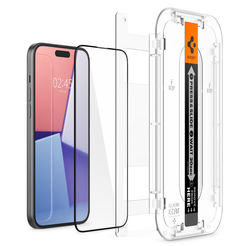 iPhone 15 Plus Screen Protector GLAS.tR Full Cover EZ Fit (2-pack) Black