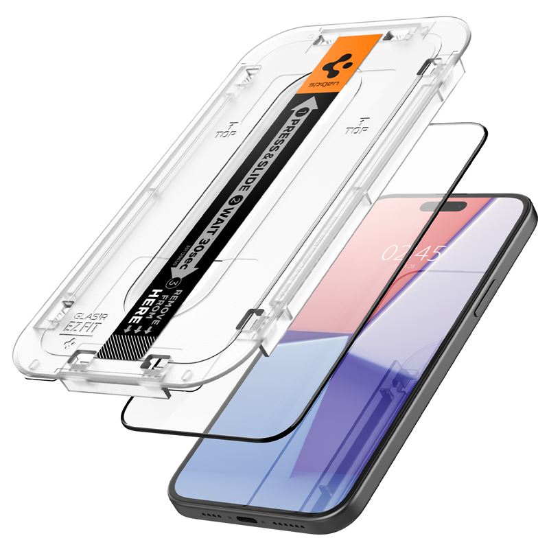 iPhone 15 Plus Screen Protector GLAS.tR Full Cover EZ Fit (2-pack) Black