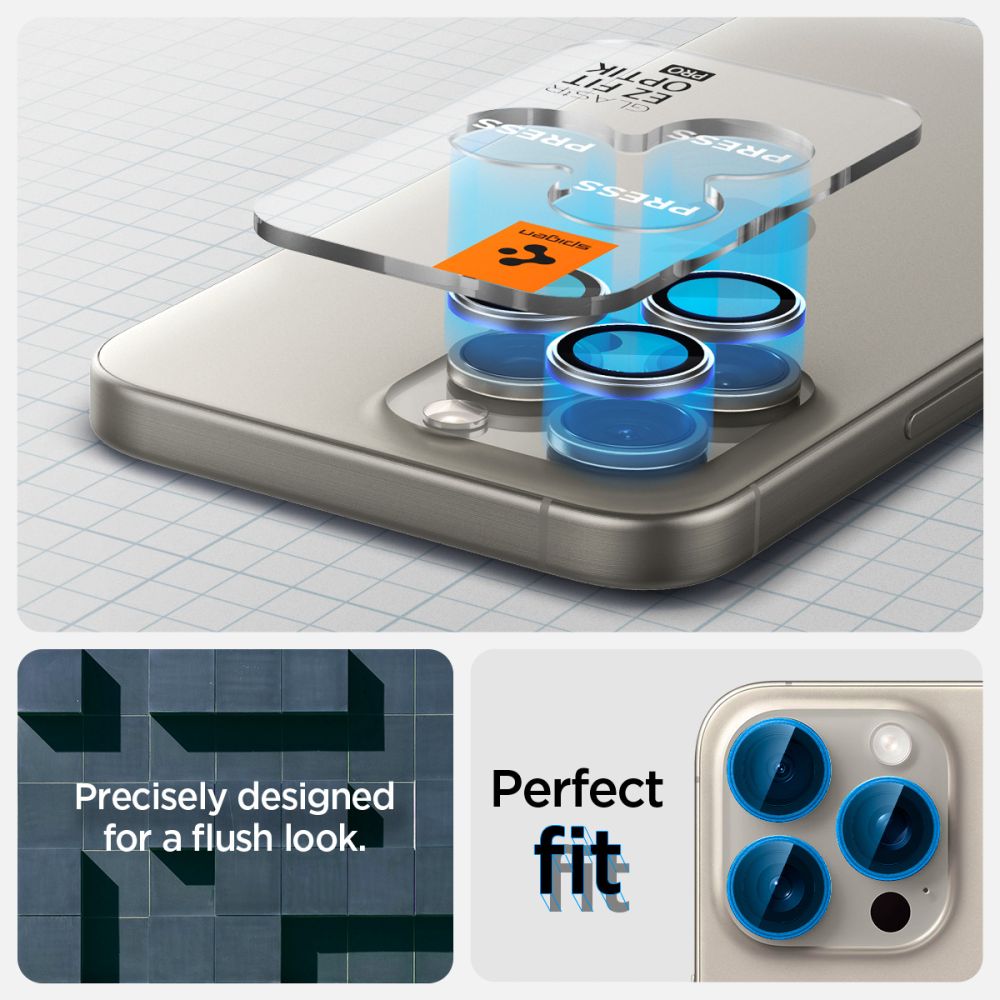 iPhone 15 Pro Max EZ Fit Optik Pro Lens Protector (2-pack) Natural Titanium