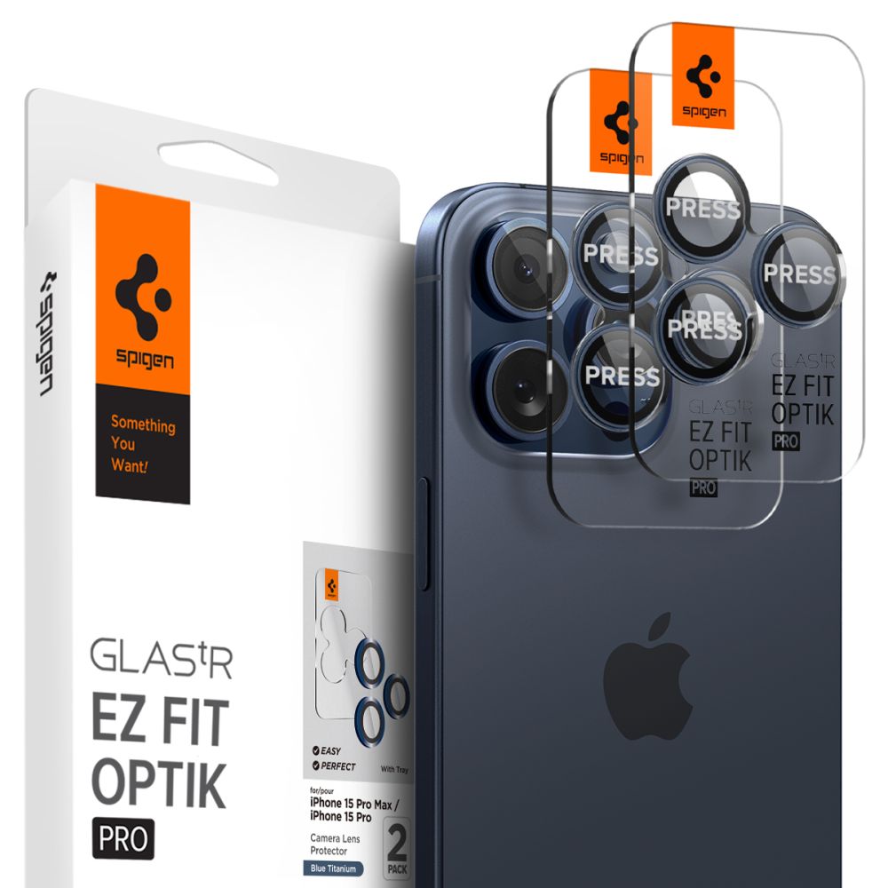 iPhone 14 Pro EZ Fit Optik Pro Lens Protector (2-pack) Blue Titanium