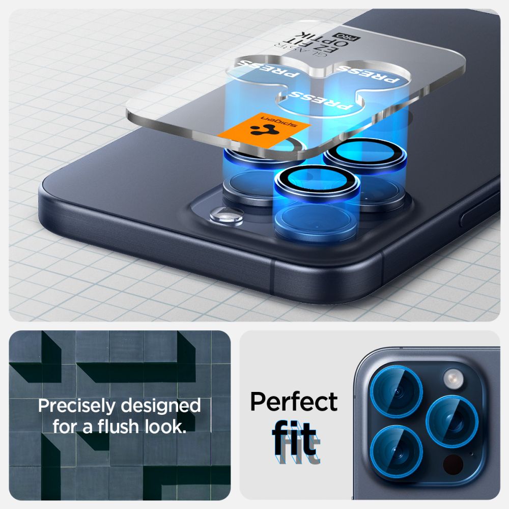 iPhone 14 Pro EZ Fit Optik Pro Lens Protector (2-pack) Blue Titanium