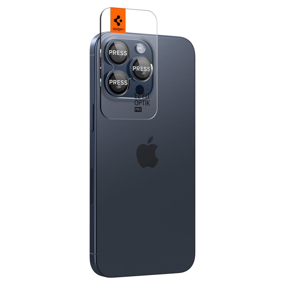 iPhone 15 Pro Max EZ Fit Optik Pro Lens Protector (2-pack) Blue Titanium