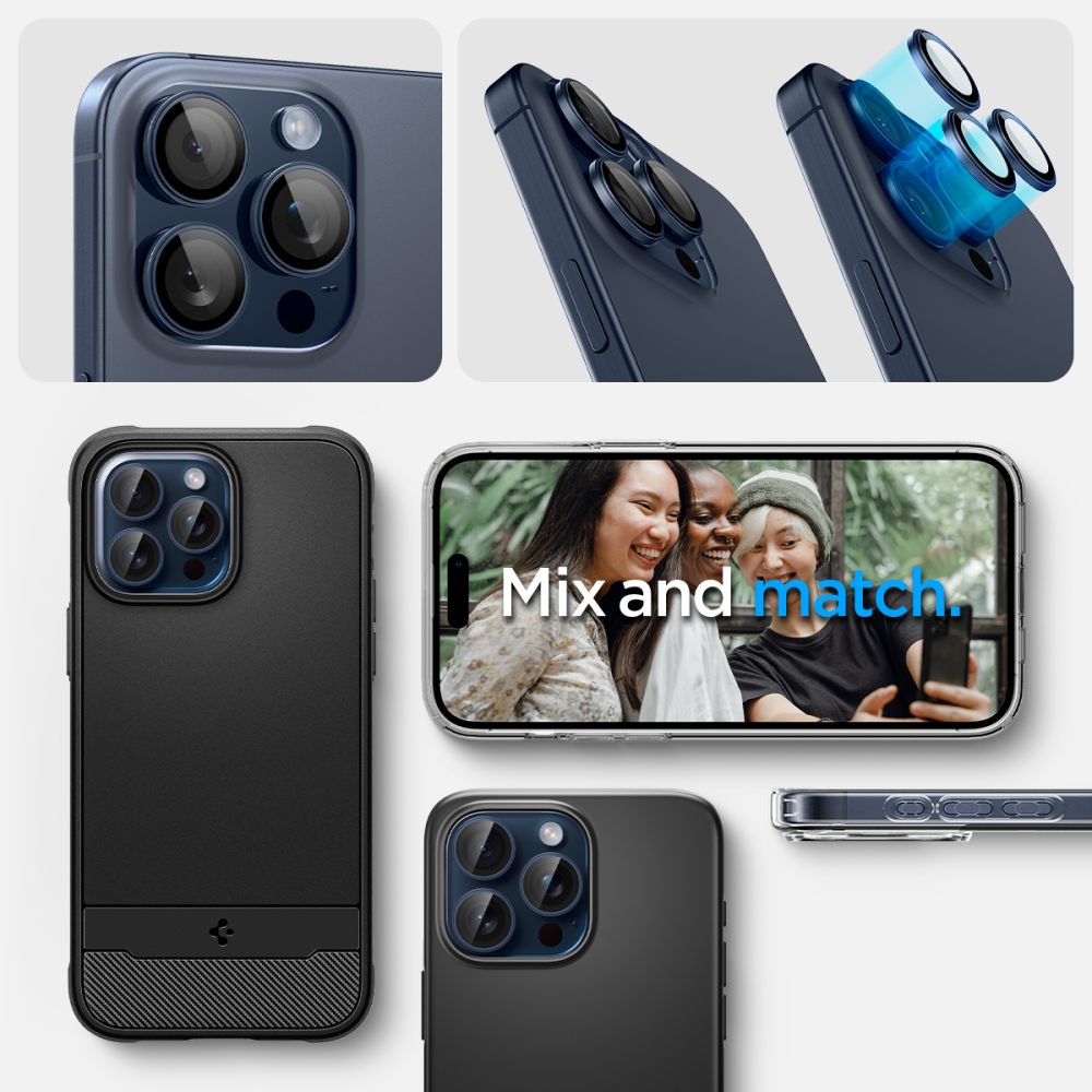 iPhone 14 Pro Max EZ Fit Optik Pro Lens Protector (2-pack) Blue Titanium