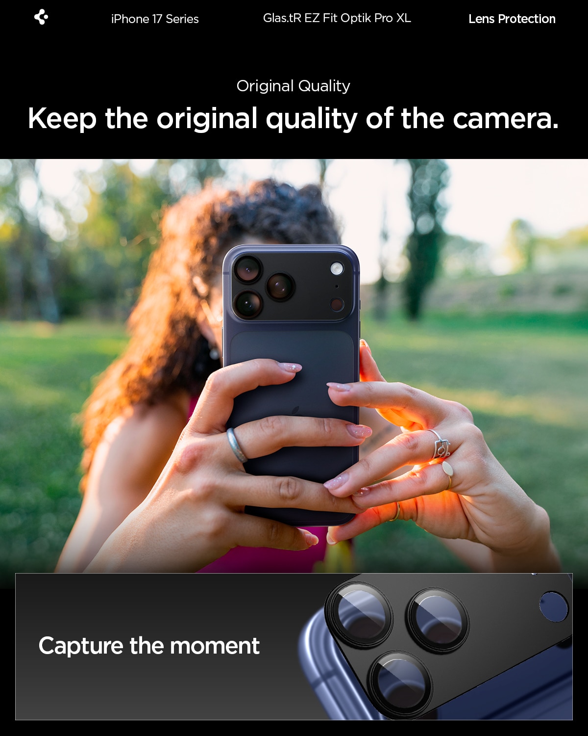 iPhone 17 Pro Max Glas.tR EZ Fit Optik Pro XL  Svart