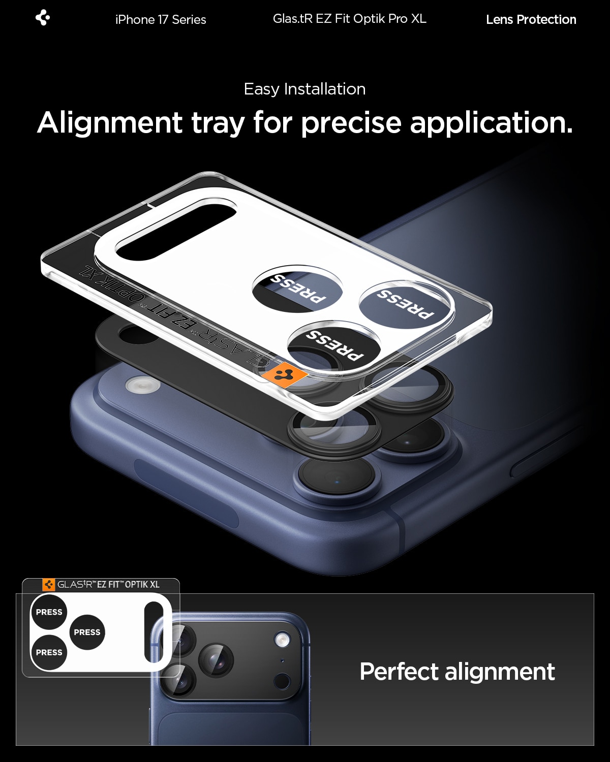 iPhone 17 Pro Max Glas.tR EZ Fit Optik Pro XL  Svart