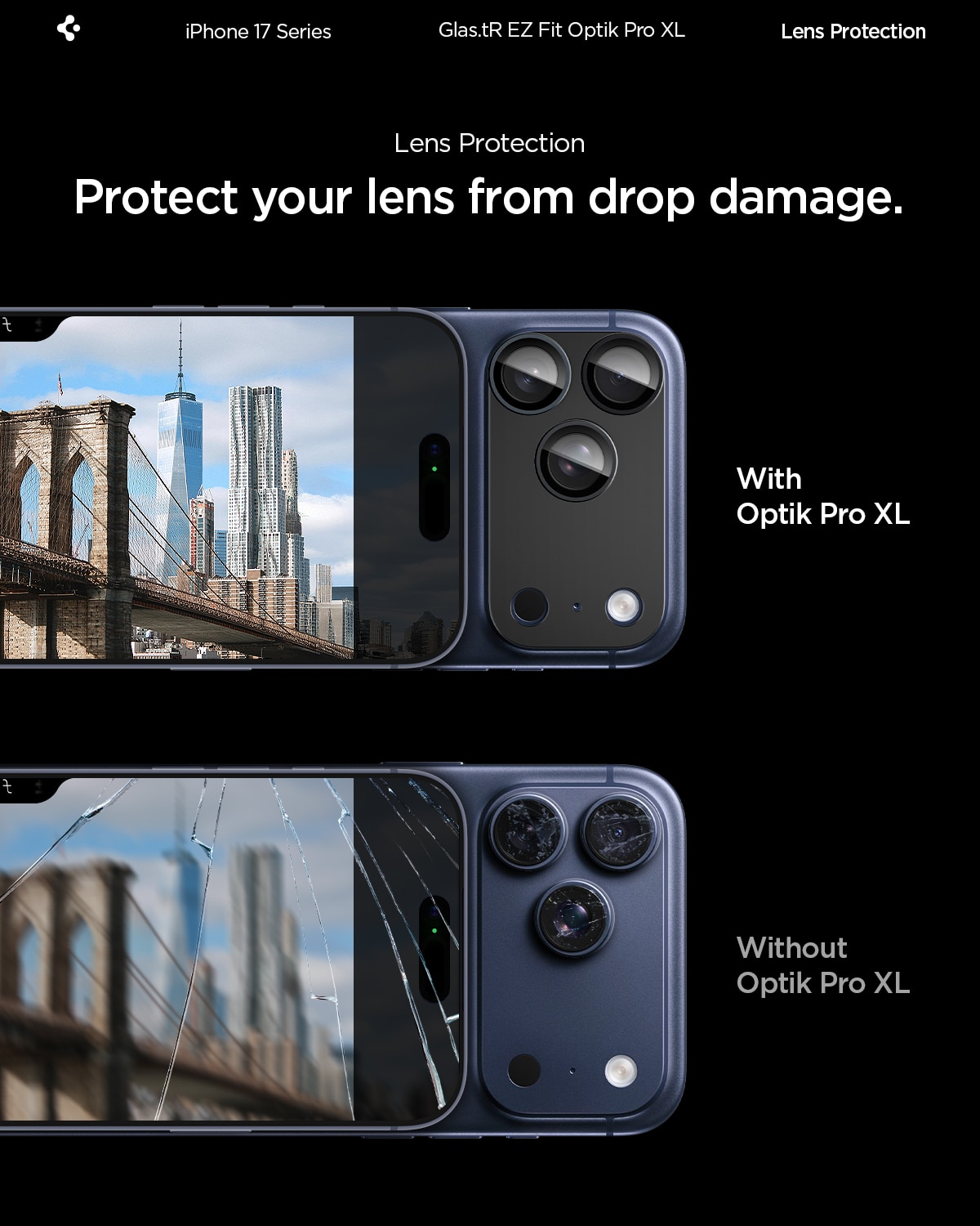 iPhone 17 Pro Max Glas.tR EZ Fit Optik Pro XL  Svart