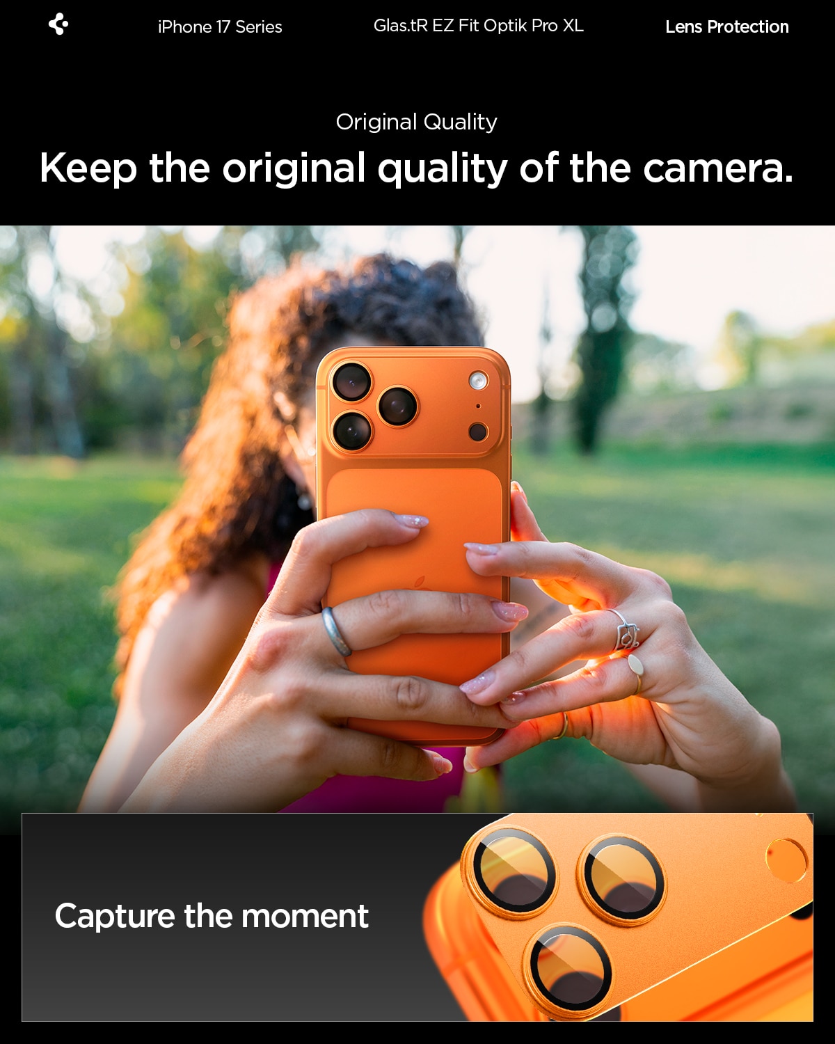 iPhone 17 Pro Max Glas.tR EZ Fit Optik Pro XL  Oransje