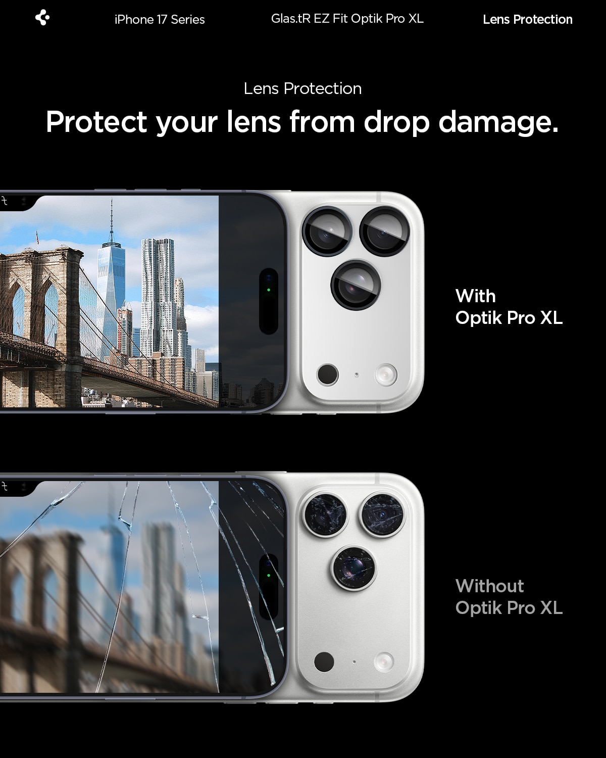 iPhone 17 Pro Max Glas.tR EZ Fit Optik Pro XL  Sølv