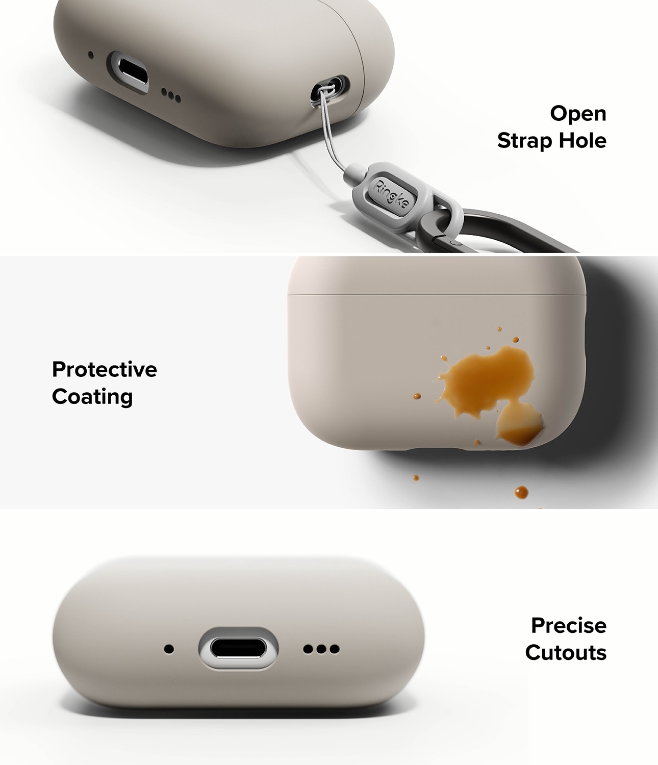 Silicone Deksel Apple AirPods Pro 3 Stone