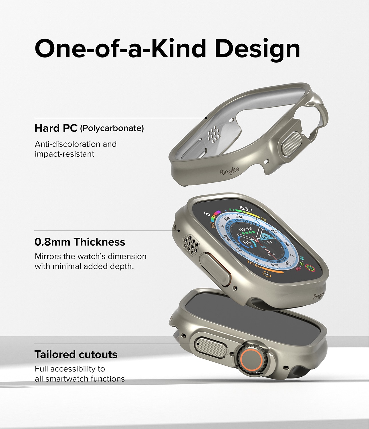Slim Case (2-pack) Apple Watch Ultra 2 49mm Titanium Gray & Clear