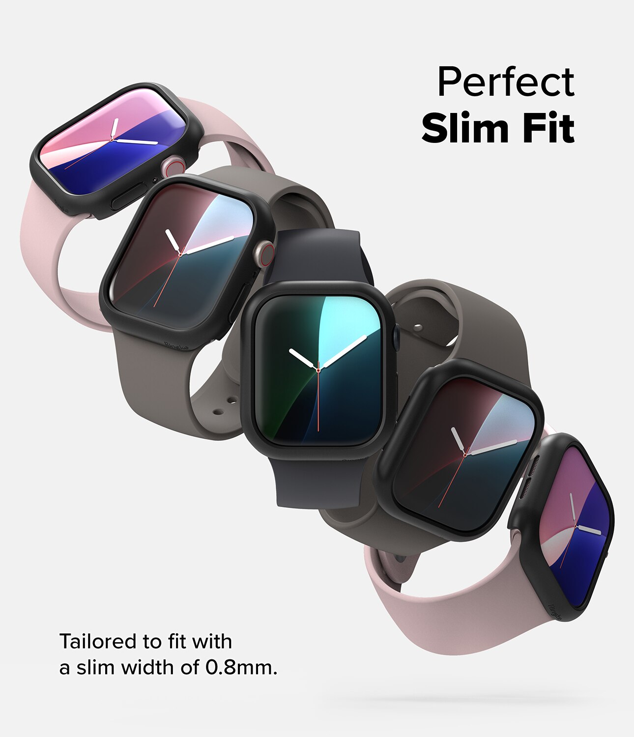 Slim Case (2-pack) Apple Watch Series 10 46mm Matte Black & Clear