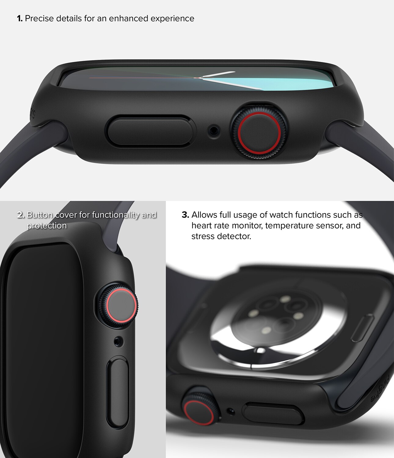 Slim Case (2-pack) Apple Watch Series 10 46mm Matte Black & Clear
