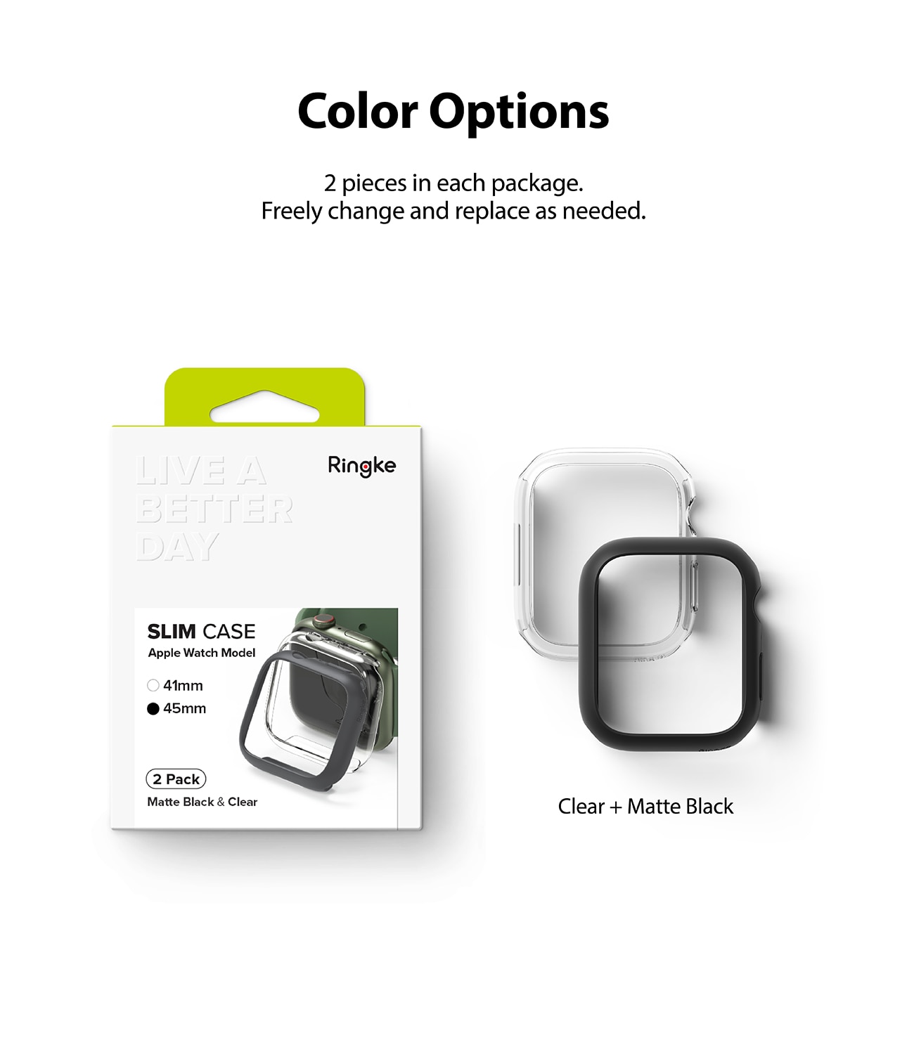 Slim Case (2-pack) Apple Watch Series 8 45mm Flerfarget/mønster
