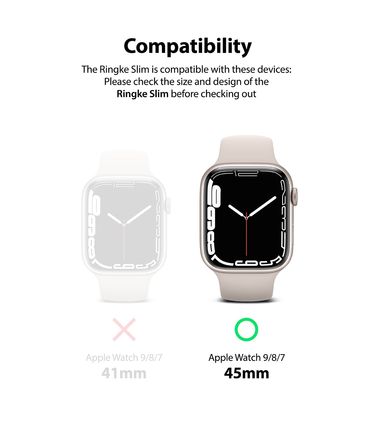 Slim Case (2-pack) Apple Watch 45mm Series 7 Pink & Clear