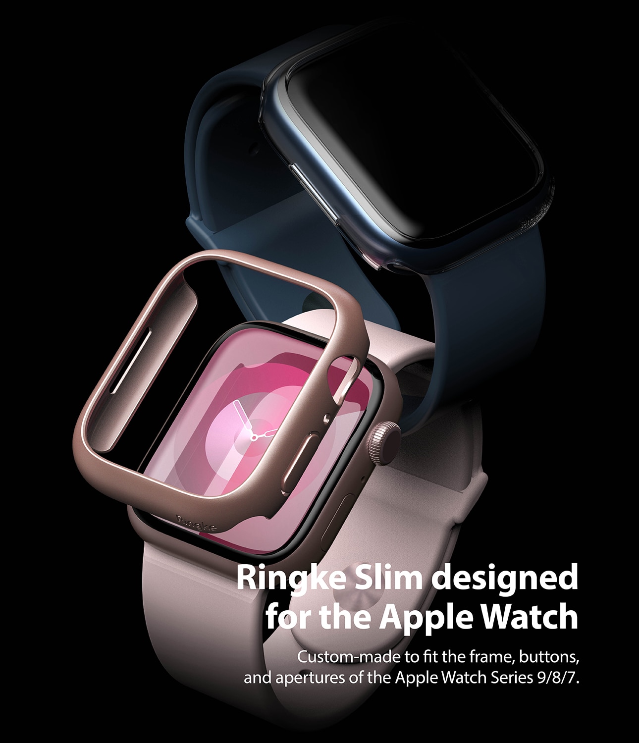 Slim Case (2-pack) Apple Watch 45mm Series 9 Pink & Clear